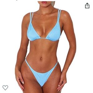 Double Strap High Cut Thong Bikini 👙